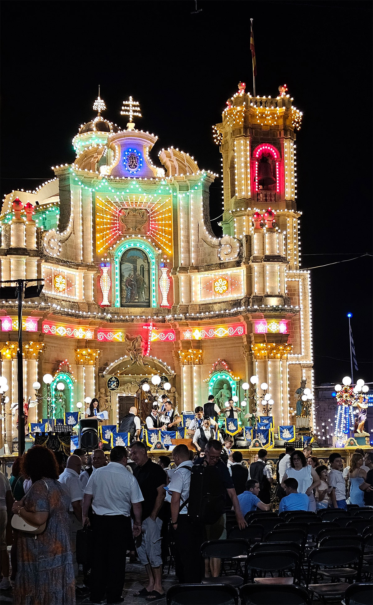 Lit up church