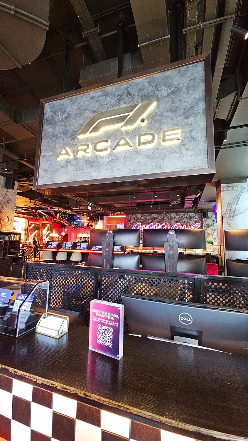 Counter at F1 Arcade